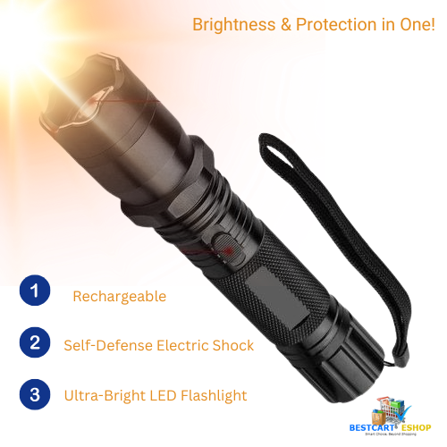 owerful 3-in-1 Security Torch with LED, Laser, and Stun Function